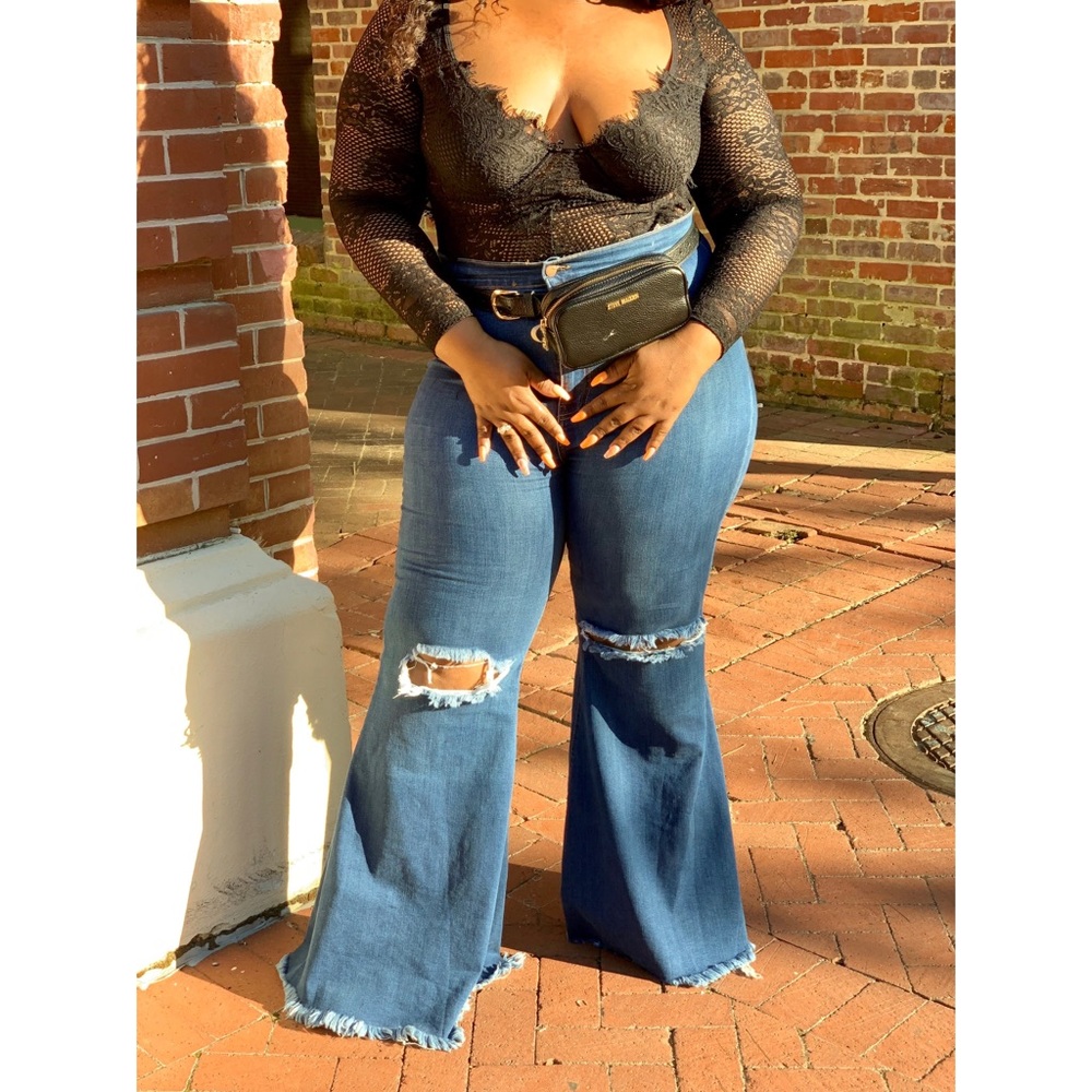 Diane Ripped Bell Bottoms Jeans